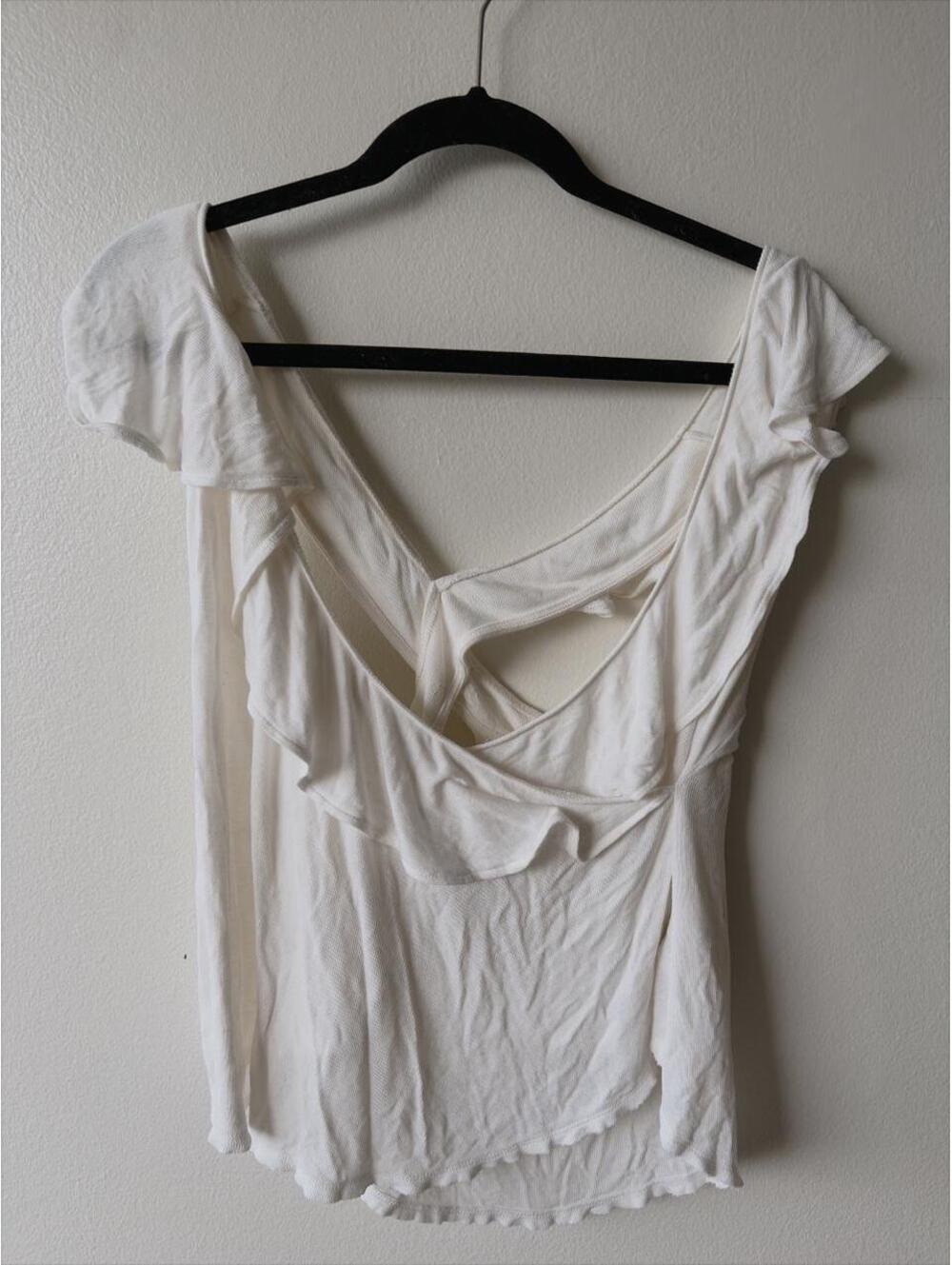 Free people white ruffle tank top